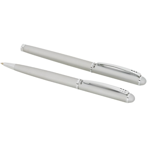 Andante duo pen gift set (black ink) - Silver