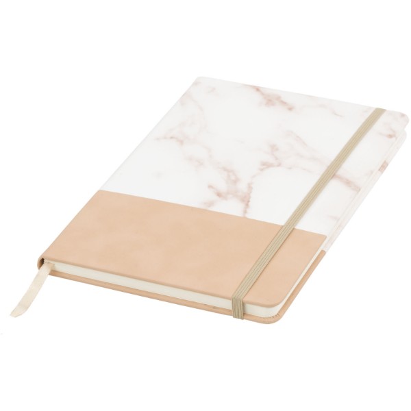 Two-tone A5 marble look notebook - Brown