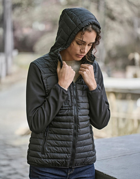 Ladies' Hooded Crossover Jacket - Black / M