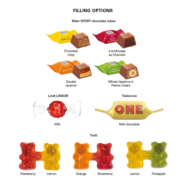 Advent calendar eco L, cardboard inlay, LINDOR Milk balls | 24 Lindt LINDOR milk balls, 300 g