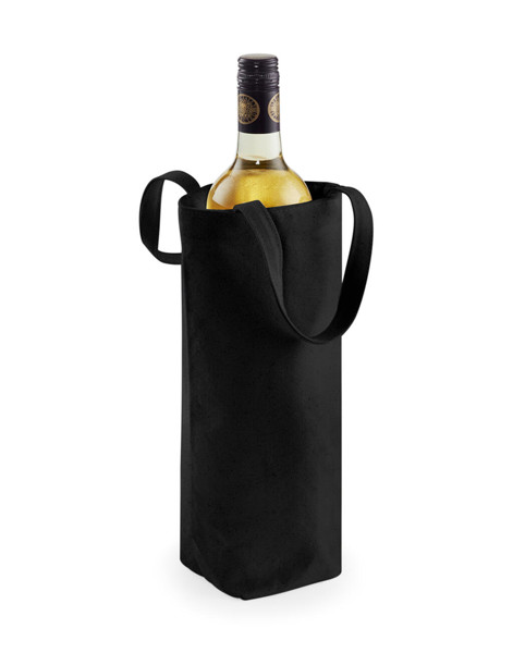 Fairtrade Cotton Bottle Bag - Black / ONE SIZE