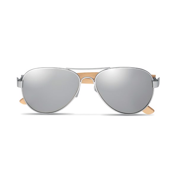 Bamboo sunglasses in pouch Honiara - Shiny Silver