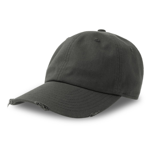 Boné Dad Hat Destroyed-S,100% Algodão - Cinza Escuro