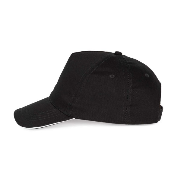 Sandwich Peak Cap - 5 Panels - White / Navy