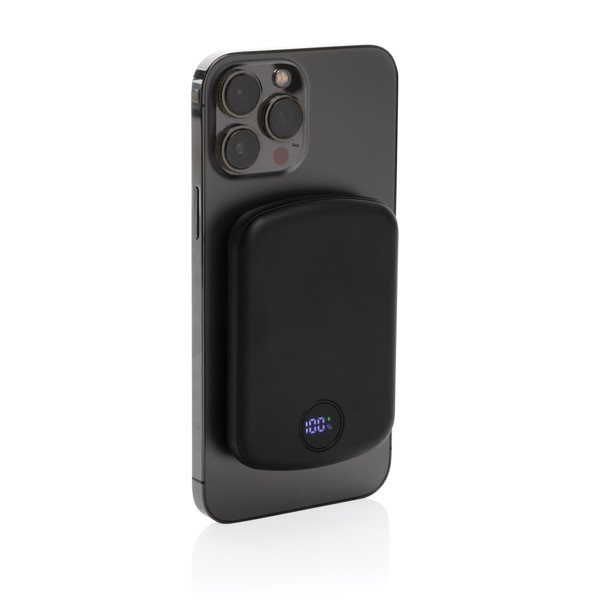 MagBoost RCS recycled plastic 5000 mah magnetic powerbank - Black