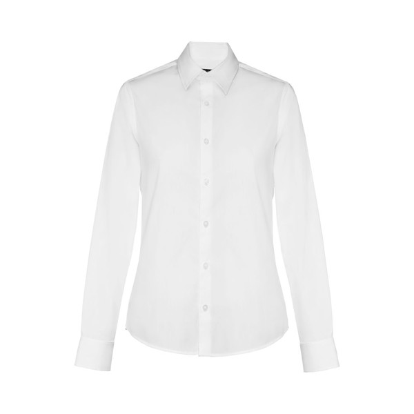 THC PARIS WOMEN WH. Chemise en popeline à manches longues pour femmes. Couleur blanche - Blanc / XL