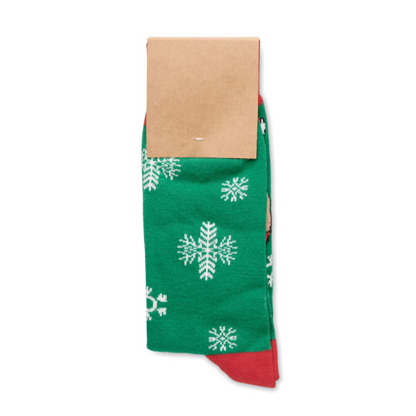 Pair of Christmas socks L Joyful L - Green