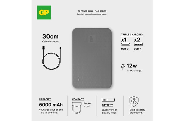 GP B+ Series Powerbank 5000 mAh - Noir