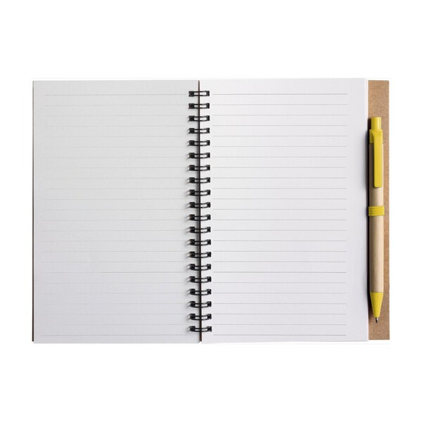 Notebook Stella | Recycled cardboard | Lined | With ballpen - yellow