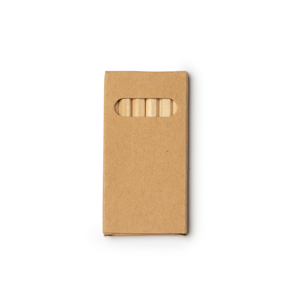 Personalised wooden pencil set in cardboard box 6 units EN71 certified