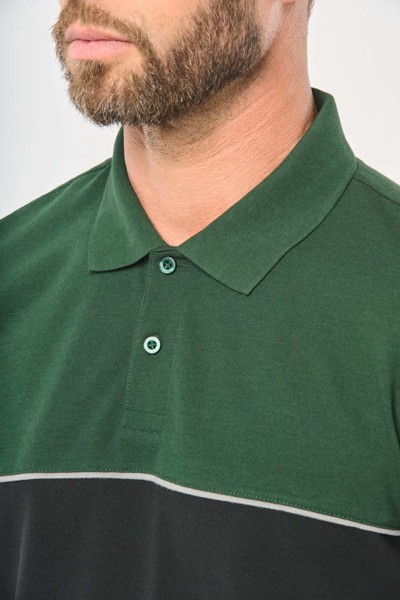 Unisex ekološki prihvatljiva dvobojna polo majica kratkih rukava - Crna / Tamno Siva / XL