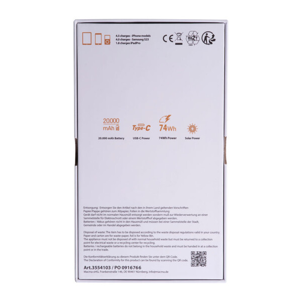 MoLu Solar Power Bank 20,000 mAh Tallahassee