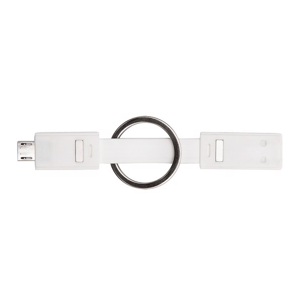 Hook Up USB keyring - White