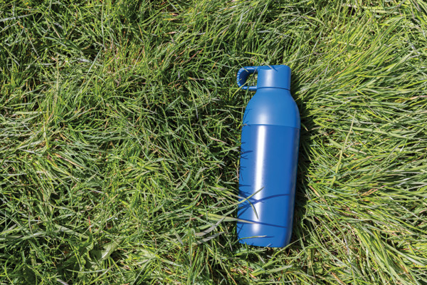 Bouteille iso 540ml en acier inoxydable recyclée Flow RCS - Bleu