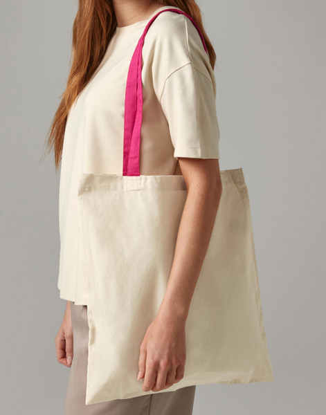 Bag For Life - Contrast Handles - Natural / Black / ONE SIZE