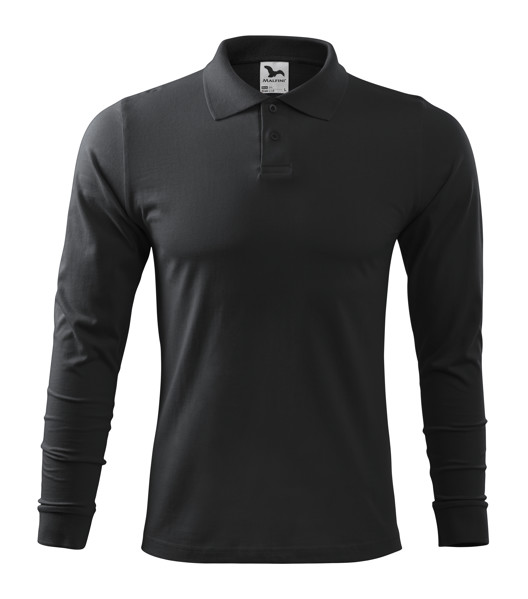 Polokošile Pánská Malfini® Single J. Ls - Ebony Gray / 2XL