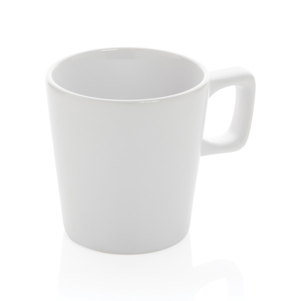 Moderne Keramik Kaffeetasse, 300ml - Weiß / Weiß