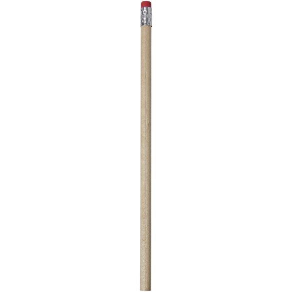 Cay wooden pencil with eraser - Natural / Red