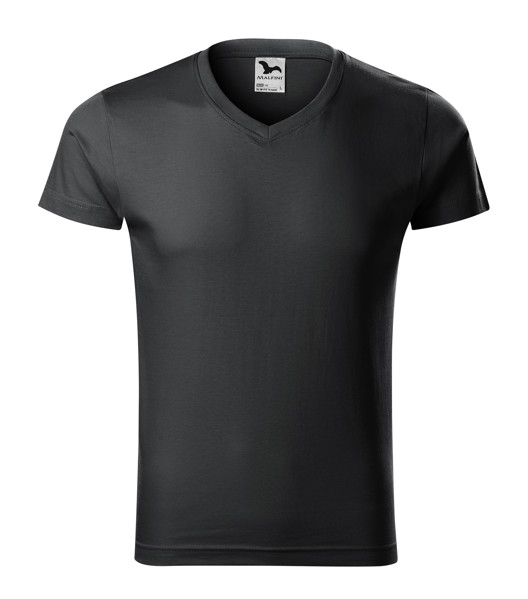 Tričko Pánské Malfini® Slim Fit V-Neck - Ebony Gray / 3XL