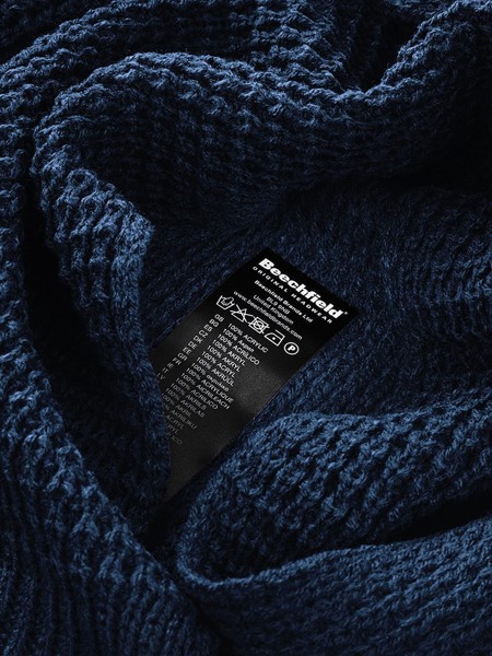 Classic Waffle Knit Scarf - Black