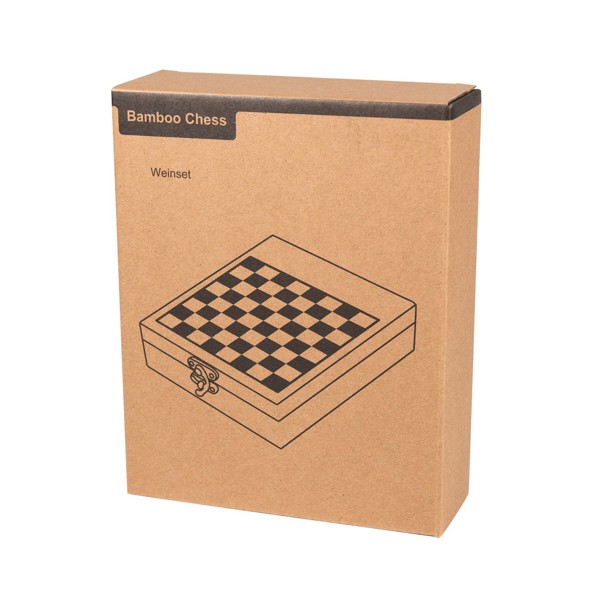 Weinset Bamboo Chess Mit Schachspiel