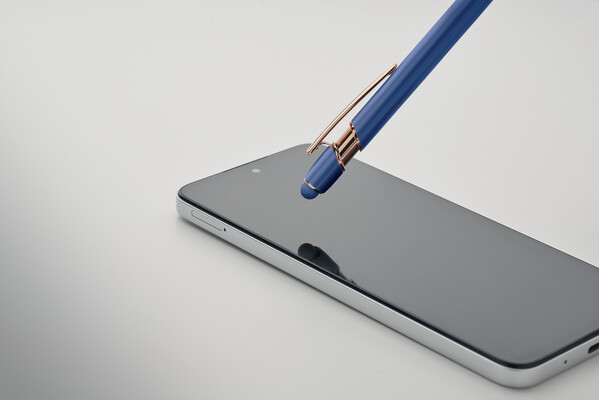 Stylo en aluminium recyclé Scribble - Bleu