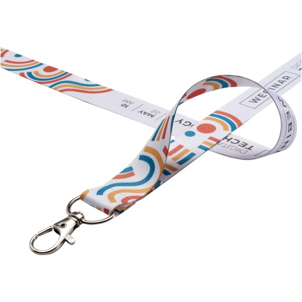 Addie celofarebná lanyard - obojstranná - Bílá / Bílá / 20mm