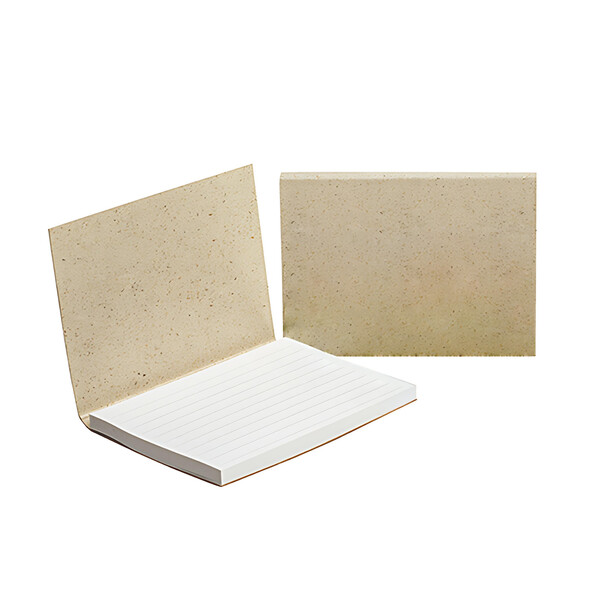 Grass paper soft cover with recycled sticky notes (EU made) - Full colour