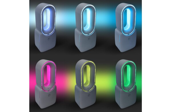 InSideOut Bladeless Soft Wind Fan Brislux with LED Light - White