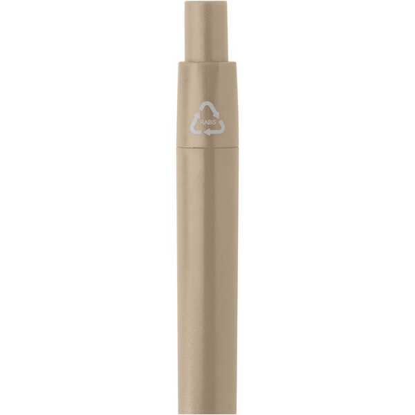 Ramin recycled plastic mini ballpoint pen (blue ink) - Oatmeal