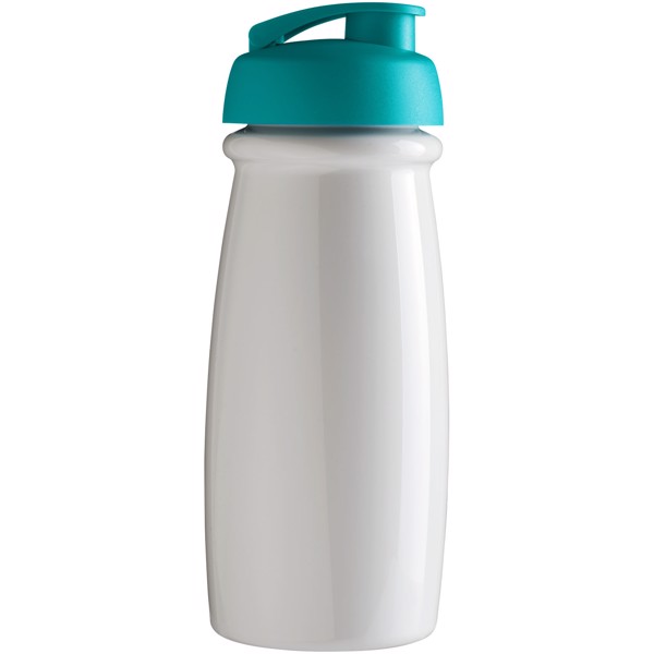 Bidon H2O Pulse® o pojemności 600 ml z wieczkiem zaciskowym - Biały / Morski