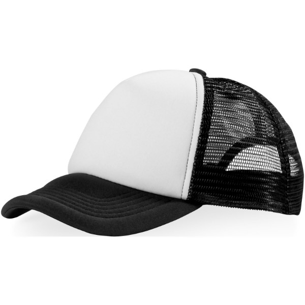 Trucker 100 g/m² Kappe mit 5 Segmenten - schwarz / weiss