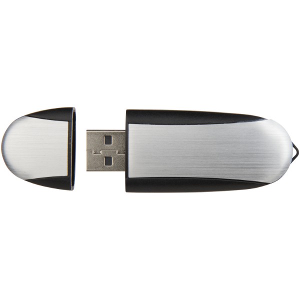 USB stick Oval - Solid Black / Silver / 32GB