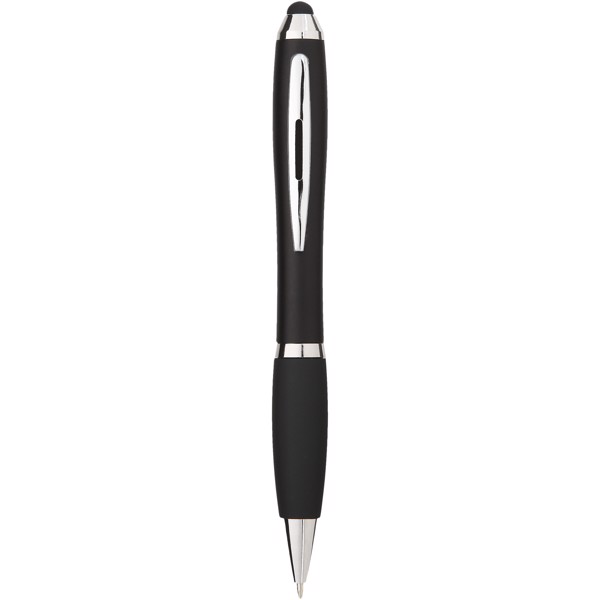 Penna a sfera con stylus e impugnatura nera Nash (inchiostro nero)