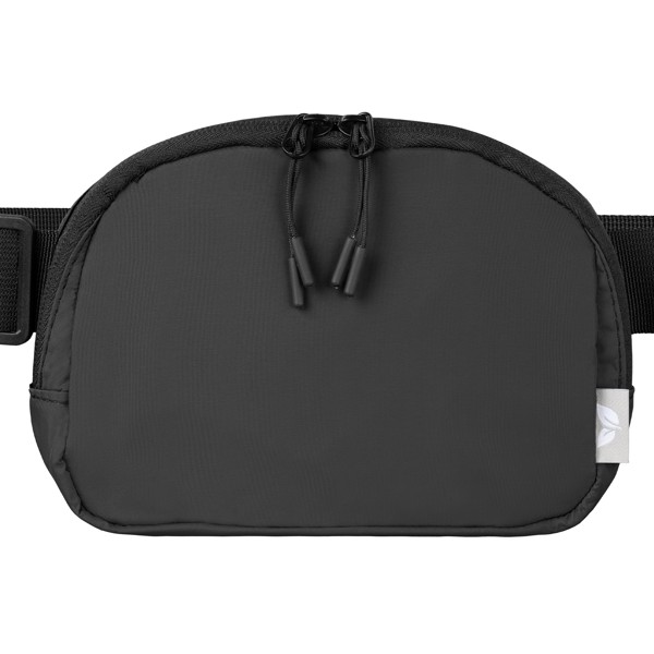 Taiga rPET Nylon Zippered Waist Bag - 1.2 L - Black / Heat transfer