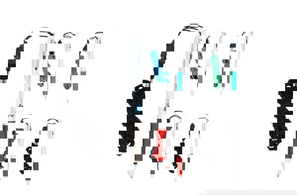 3 Colour pen with grip and keycord - White / Black