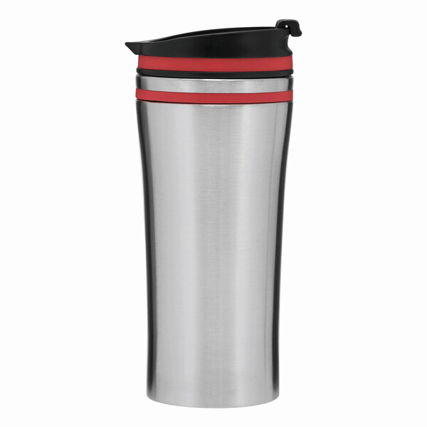 Double-Walled Travel Mug Liberica - Red / Silver