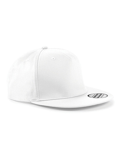 5 Panel Snapback Rapper Cap - White / One Size