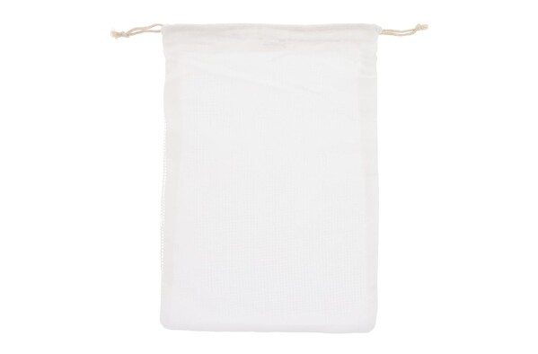 Herbruikbaar groente & fruit zakje OEKO-TEX® katoen 30x40cm - Wit