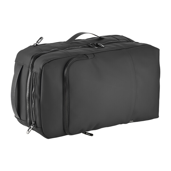 Backpack / Travel Suitcase With Laptop Holder (15) In Soft, Water-Resistant Pu - Black
