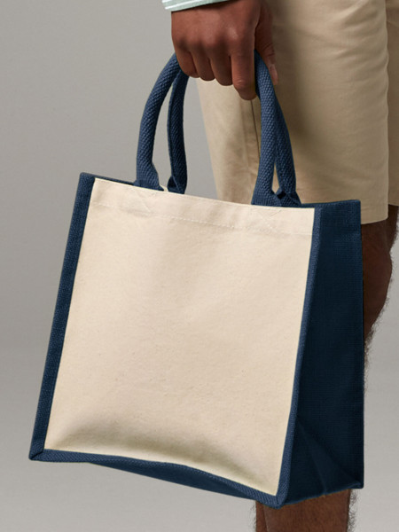 Printers Midi Jute Tote - Black