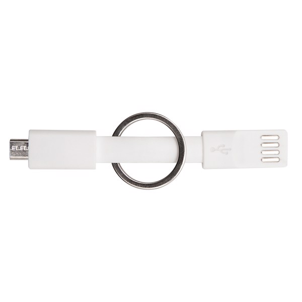 Hook Up USB keyring - White
