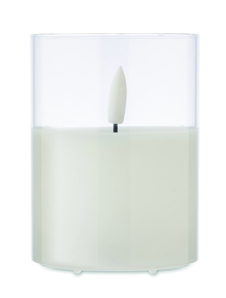 Xandle+ LED wax candle, glass holder, 75 mm Ø