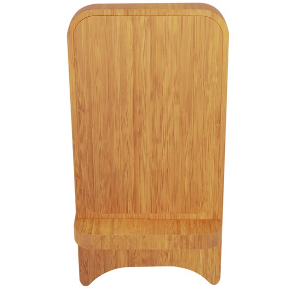 Socle de téléphone SCX.design W26 pour chargement à induction, en bambou, de 10 W avec logo lumineux