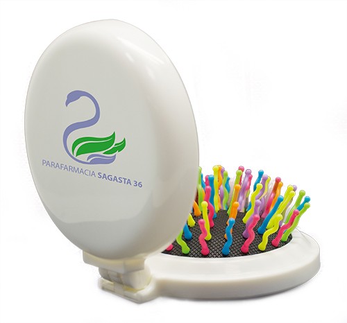 BROSSE PLIANTE AVEC MIROIR MULTICOULEUR “BETH”