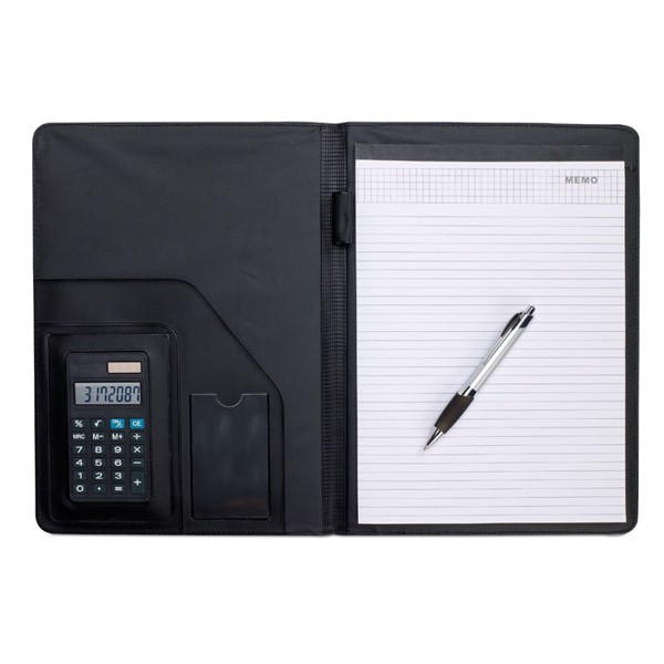 Nadia A4 portfolio, calculator, 20-sheet notepad