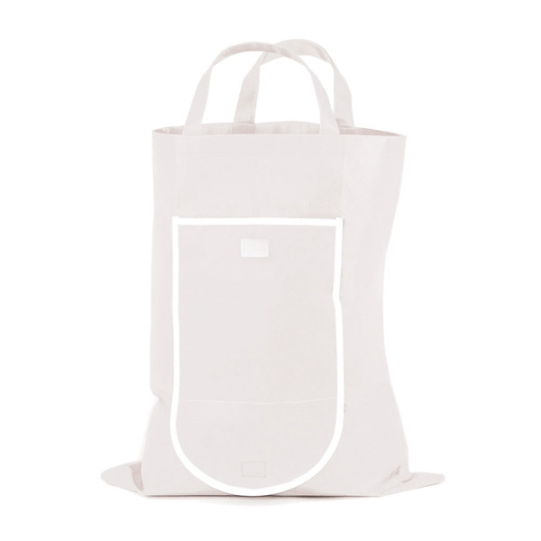 Saco De Compras Em Tnt 80G, Dobrável - Branco