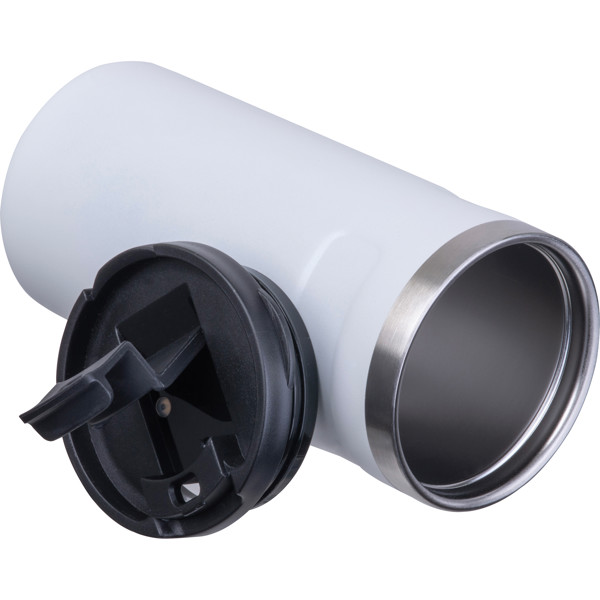 Vacuum drinking cup, 450 ml SILVIO - White