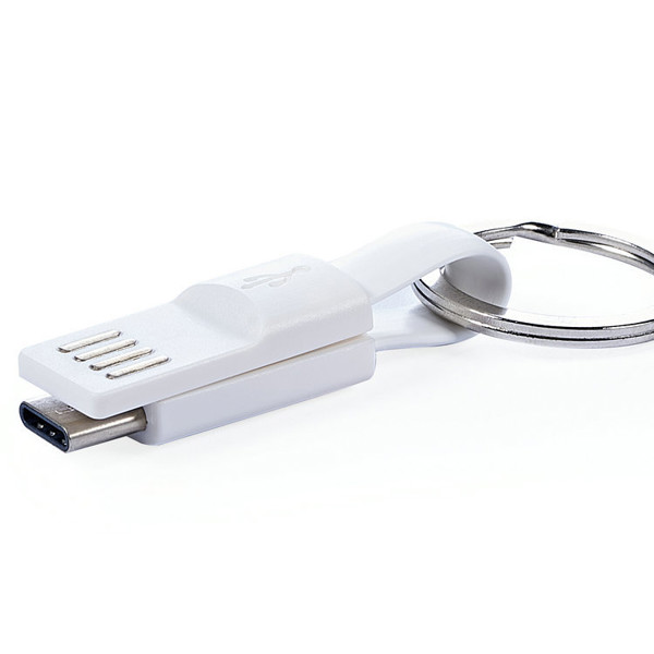 Přívěskový datový USB kabel UC026 - WHITE