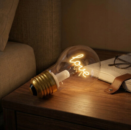 LED decoration in the shape of a light bulb - WHITE